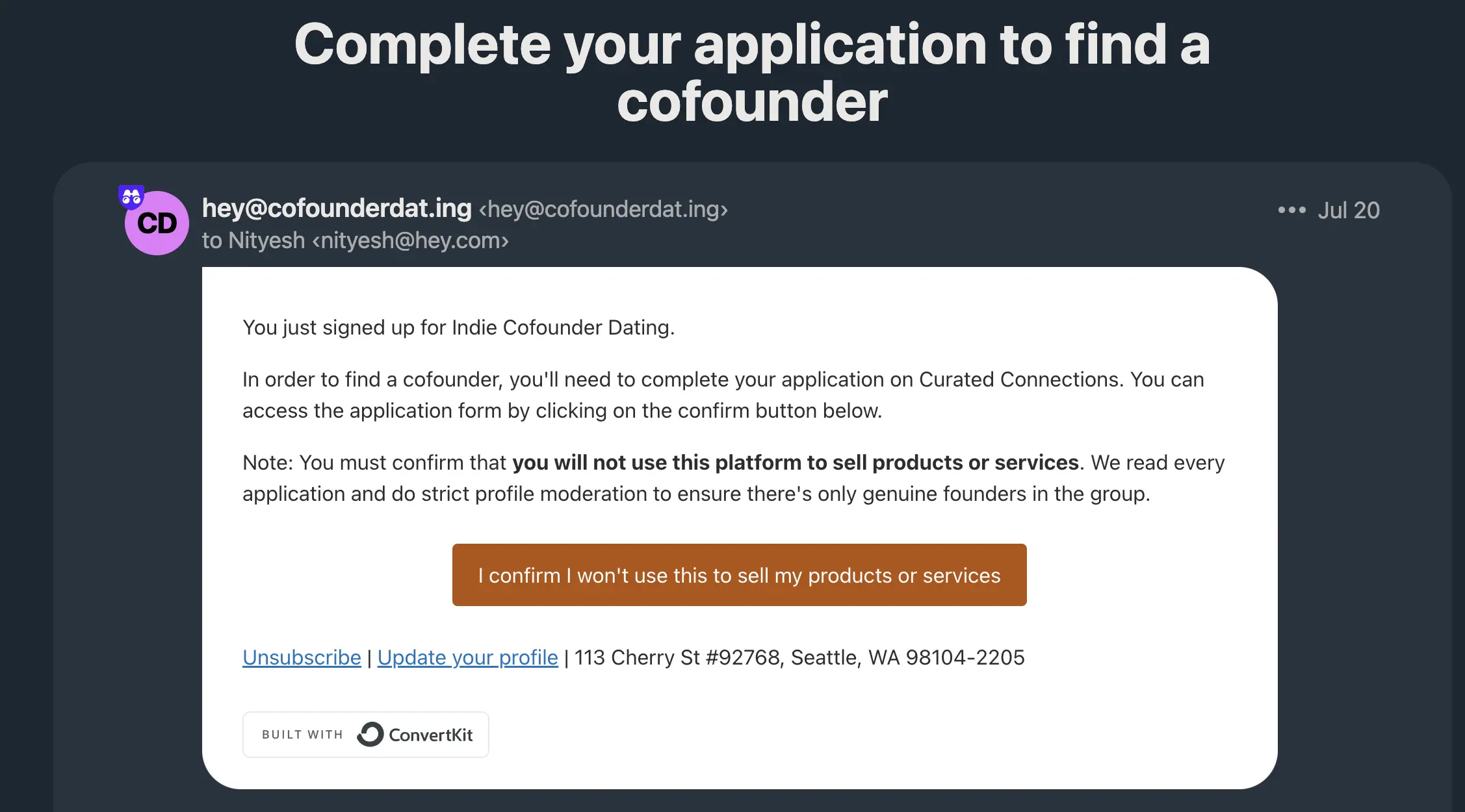 Cofounder Dating for Indie Hackers website