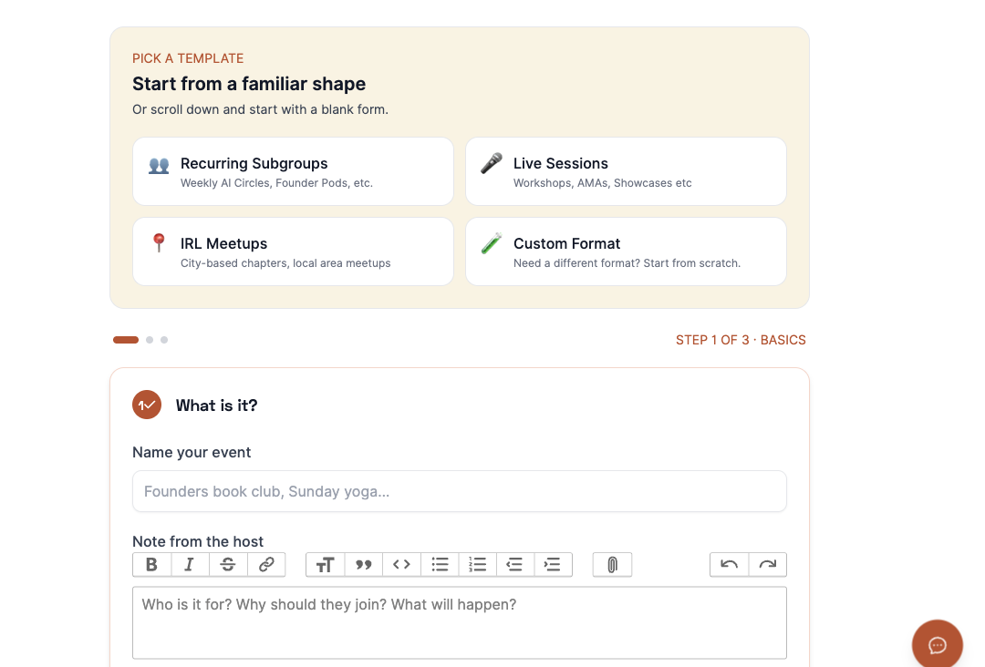 Step 1: Publish an event in minutes